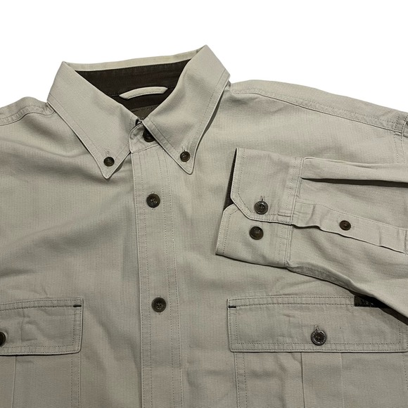 Magellan Men’s Medium Tan Button Down‎ Men’s Pocket Shirt - Picture 1 of 14